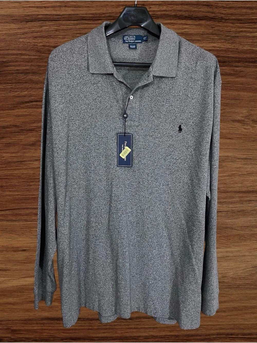 Polo Ralph Lauren Men’s Vintage Gray Long Sleeve Polo Short. Size 3XLT